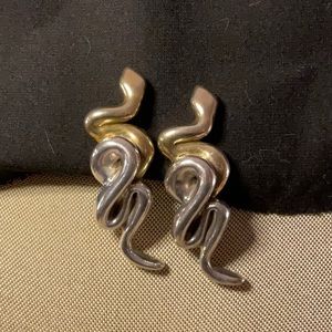 Snake earrings. Sterling silver